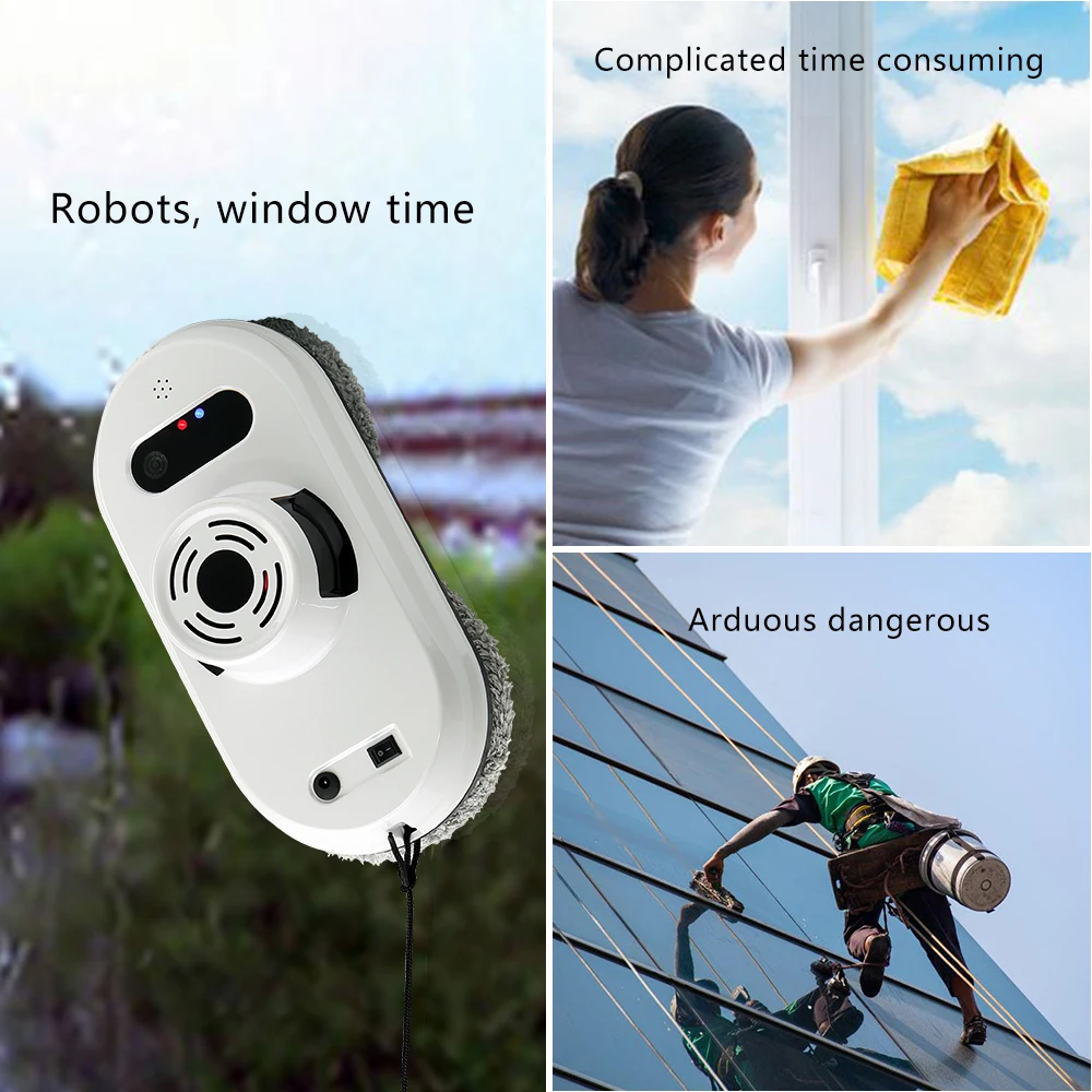 Phoreal Robot Vacuum Cleaner Window Washer Remote Control Anti-Falling Electric Glass Window Cleaner Robot