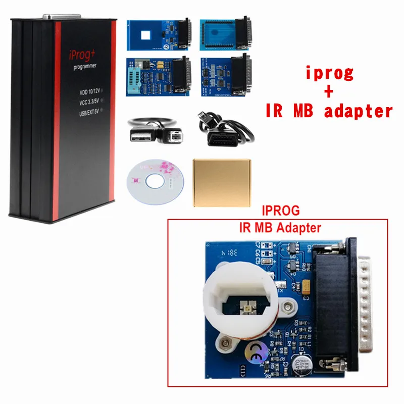 iprog IR MB ADAPTER V80 Iprog+ Iprog Pro программист поддержка IMMO+ коррекция пробега сброс подушки безопасности до года Замена Carprog/Full/Digiprog - Цвет: iprog IR MB ADAPTER