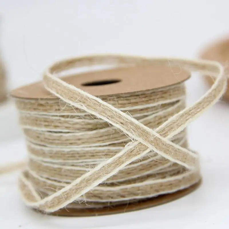 Натуральная деревенская Свадебная лента 10 м * 0 5 см свадебная винтажная рулонная