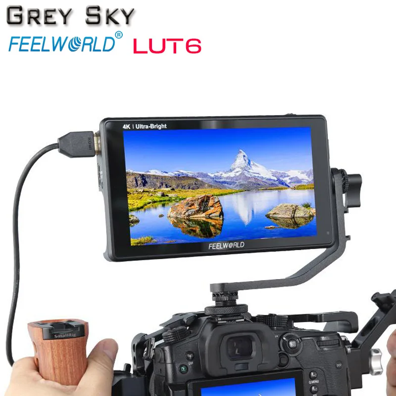 FEELWORLD LUT6 6 дюймов 2600 нит HDR/3D LUT сенсорный экран DSLR камера полевой монитор с формой