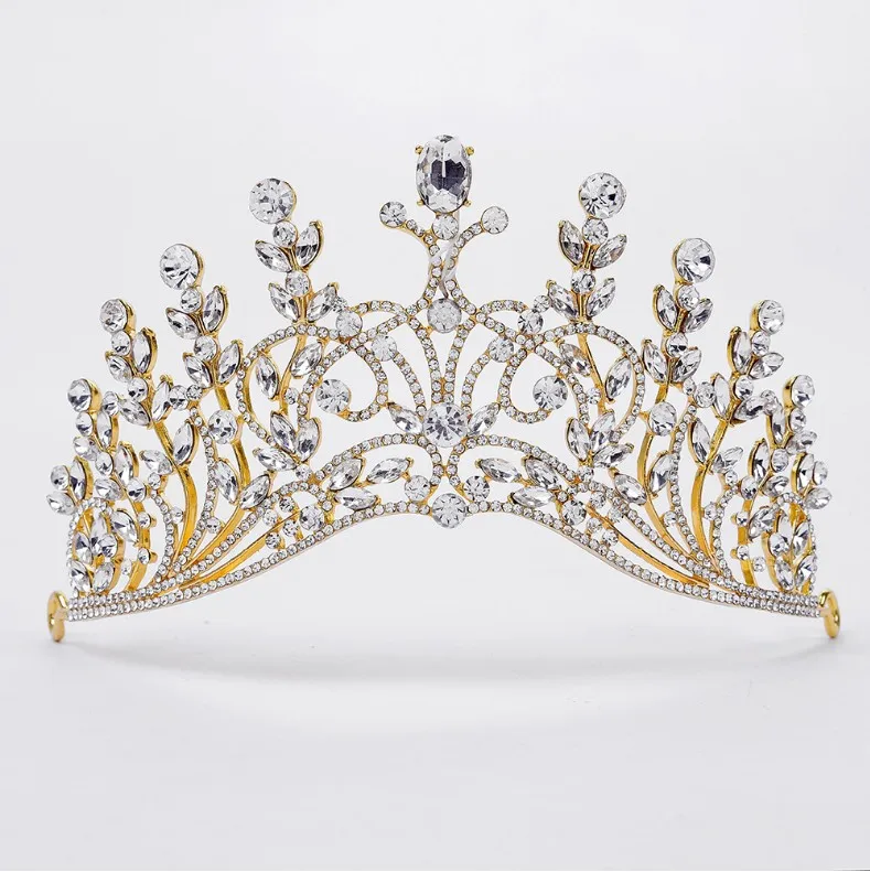 Новые золотые блестки в стиле барокко с кристаллами и цветочной короной