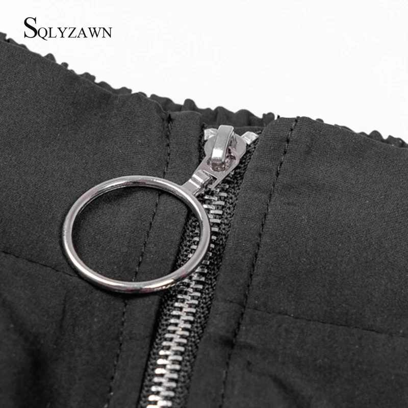 Женские брюки-карго с высокой талией в стиле Харадзюку свободные брюки на молнии