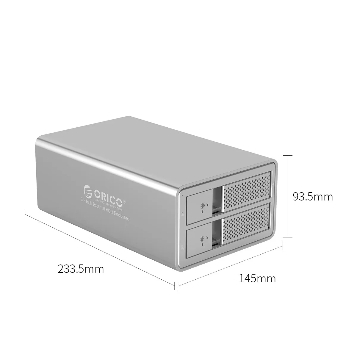 ORICO 2 bay 3,5 дюймов, док-станция для жесткого диска USB3.0 SATA с RAID HDD Алюминий корпус для жесткого диска 78 Вт внешний Мощность адаптер жесткого диска чехол