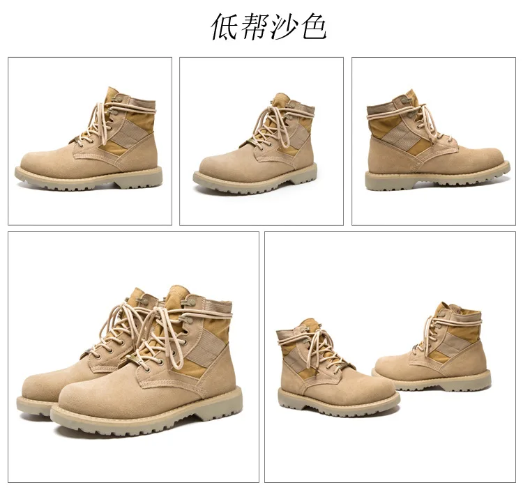 LAKESHI Brand Men Boots Fashion Motocycle Boots Men Shoes Winter Military Boots Male Autumn Winter Leather Desert Male Boots