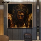 Картины маслом с Иисусом, абстрактная фигурка, христианские религиозные постеры и принты, настенная Картина на холсте для гостиной, спальни, Декор