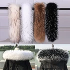 100% натуральный меховой воротник для парки, пальто, роскошный Теплый шарф из натурального енота для женщин, мужские куртки, пальто с капюшоном и воротником