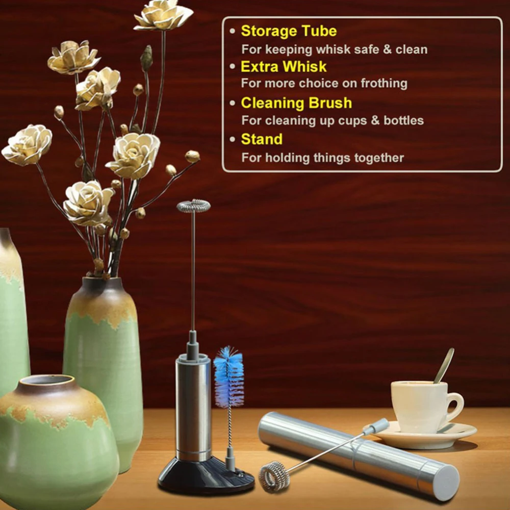 Электрический молочный пентер 2 венчика ручной пенообразователь кухонный миксер