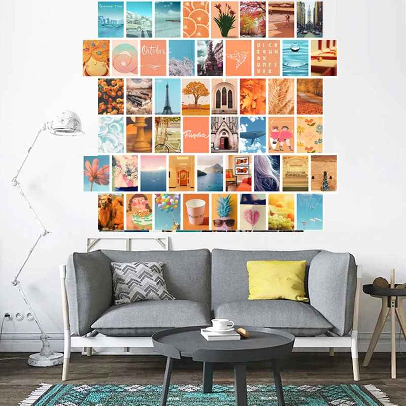 50 шт. персик пляжные эстетическая картина для коллаж Boho Стиль принт Наборы цвета