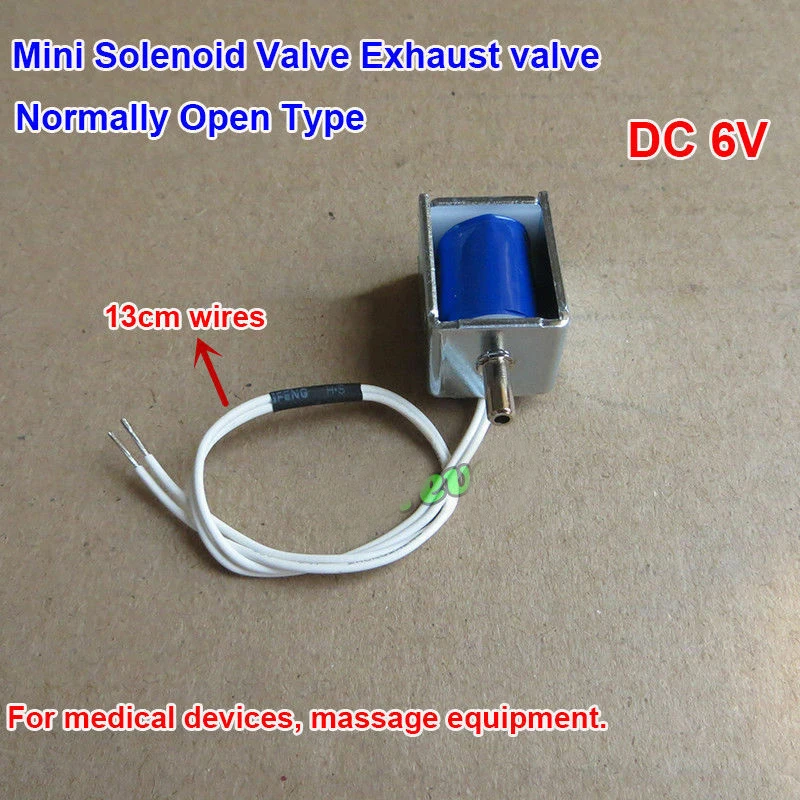 

DC 6V Small Mini DC Solenoid Valve Micro Medical Exhaust Valve Normally Open N/O For Sphygmomanometer