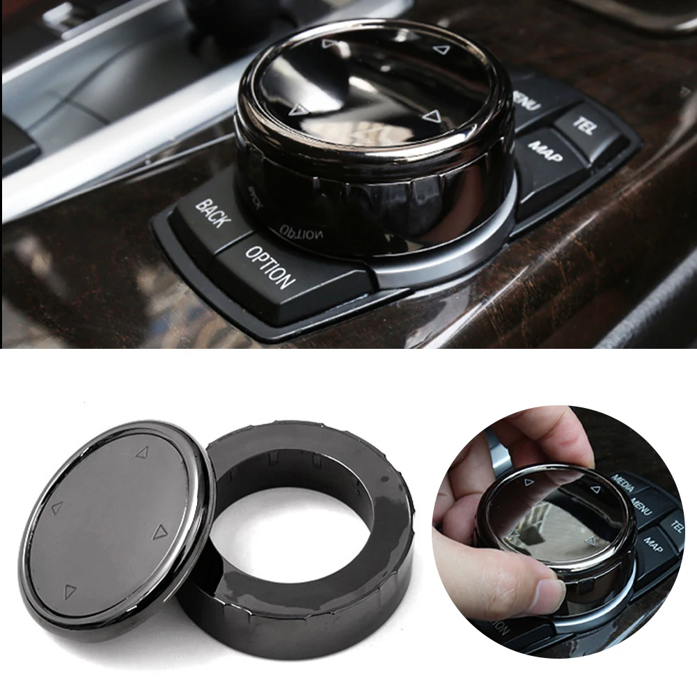 

Auto Interior Car Multimedia Button Knob Cover Ceramic Black For BMW X1 F25 X3 X5 F16 X6 1 2 3 5 Series F10 F20 F30 F34
