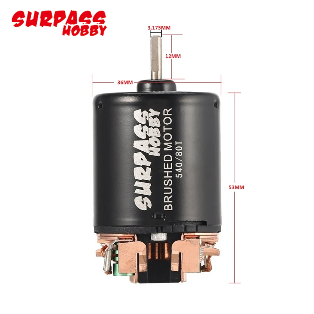 Surpass Hobby 540 21T/27T/35T/45T/55T/80 6 комплектов/партия -8 4 V коллекторный мотор для 1/10 RC
