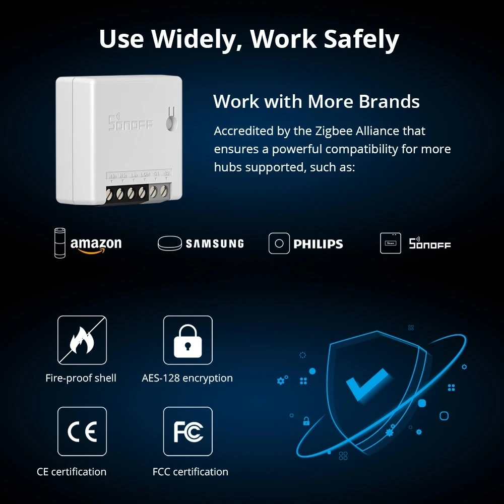 Умный светильник ключатель SONOFF ZBMINI Zigbee модуль двухстороннего управления