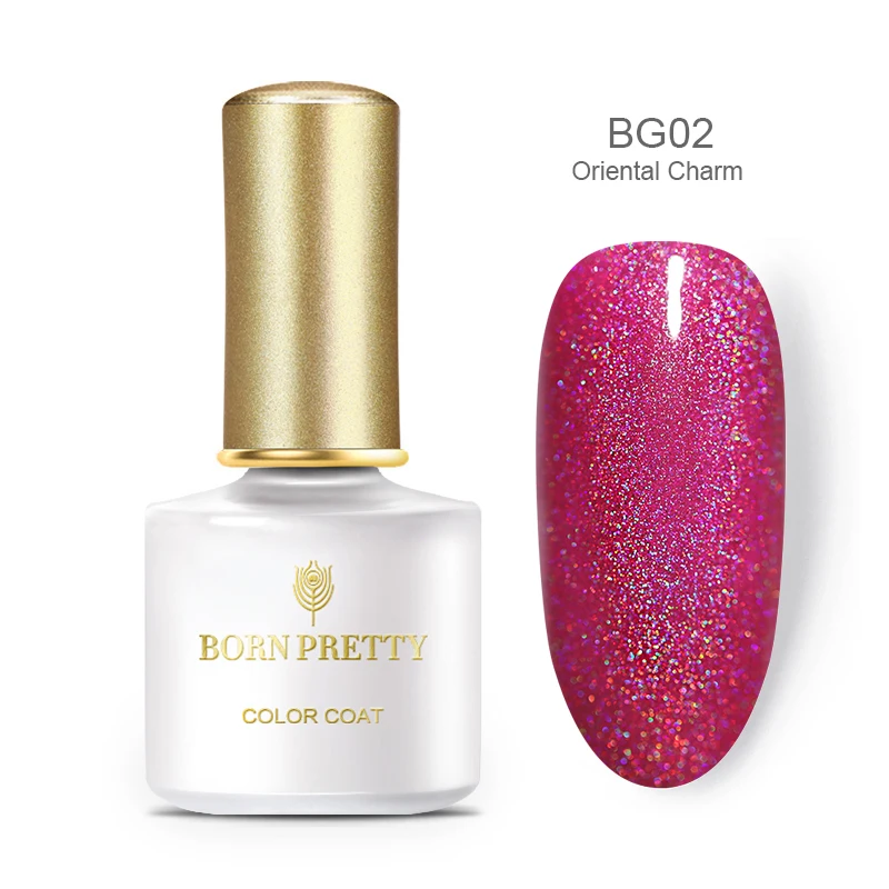 BP-BG02 Born pretty, голографическая УФ-гель для ногтей Базовое покрытие и верхнее покрытие набор 6 мл Сияющий лазер замочить от маникюра Гель-лак для нейл-арта УФ-гель - Цвет: BP-BG02
