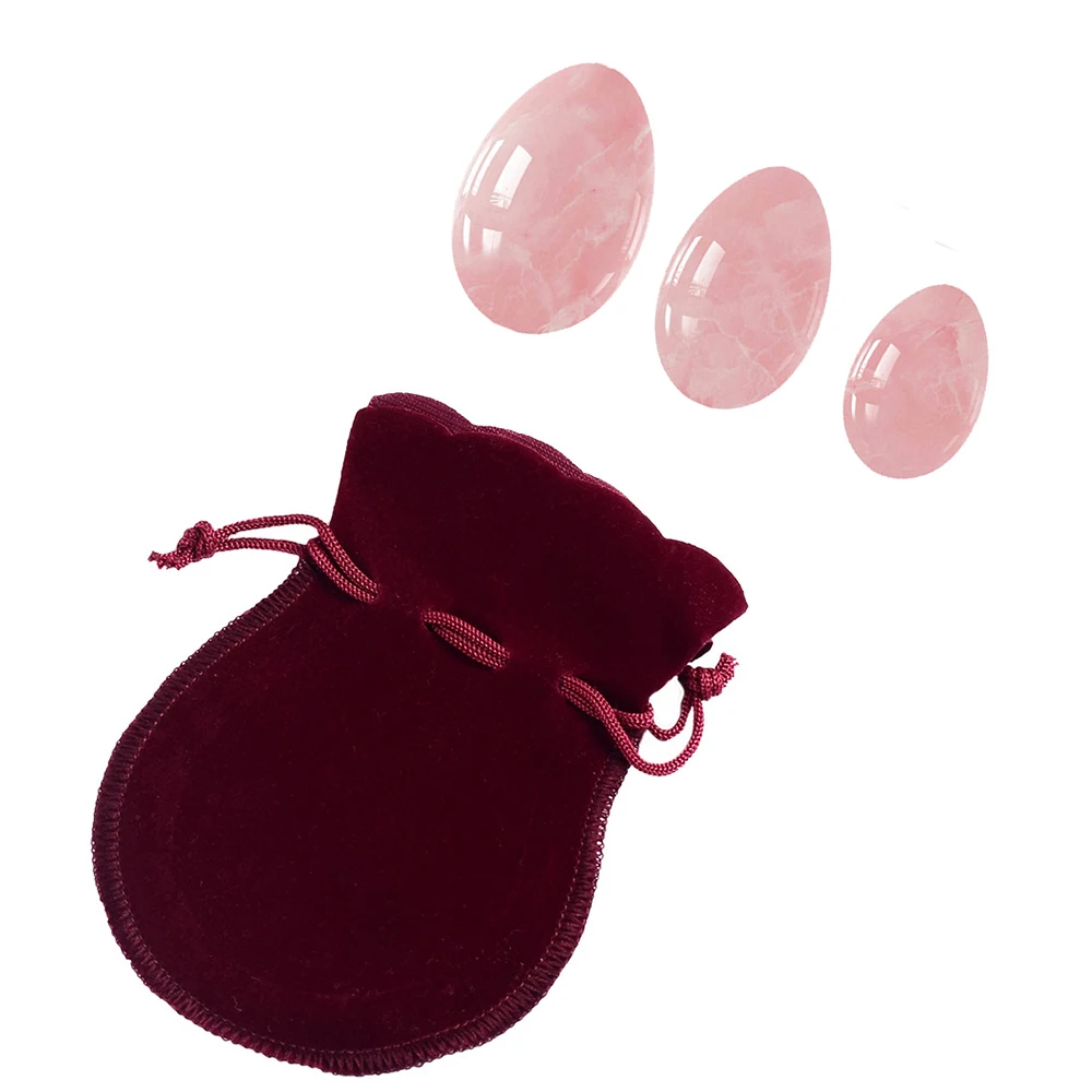 

3pcs/set Face Care Tools Set Kegel Jade Eggs Tightening Vaginal Jade Egg Pink Yoni Massage Kegel Muscle Exerciser