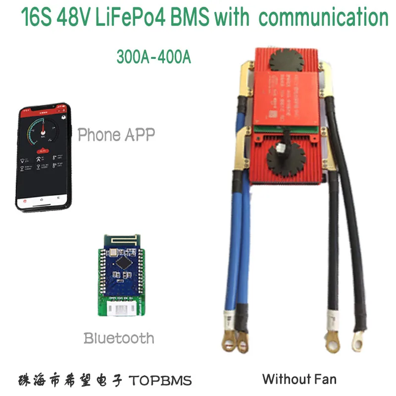 16 S 48 В LiFePo4 BMS300A400A с Bluetooth phone APP RS485 CAN NTC UART GPS для батарей 3 2 в подключенный