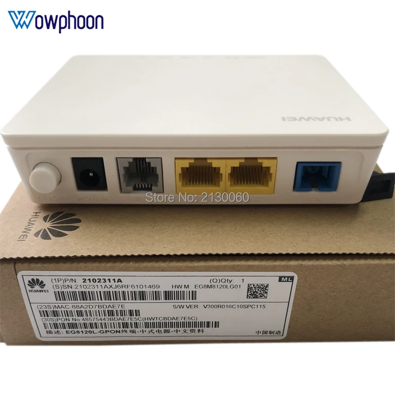 

Новое поступление Huawei Echolife EG8120L GPON ONU 1GE + 1FE + 1TEL, SC UPC/ SC APC интерфейс ftth gpon ont Терминал Модем