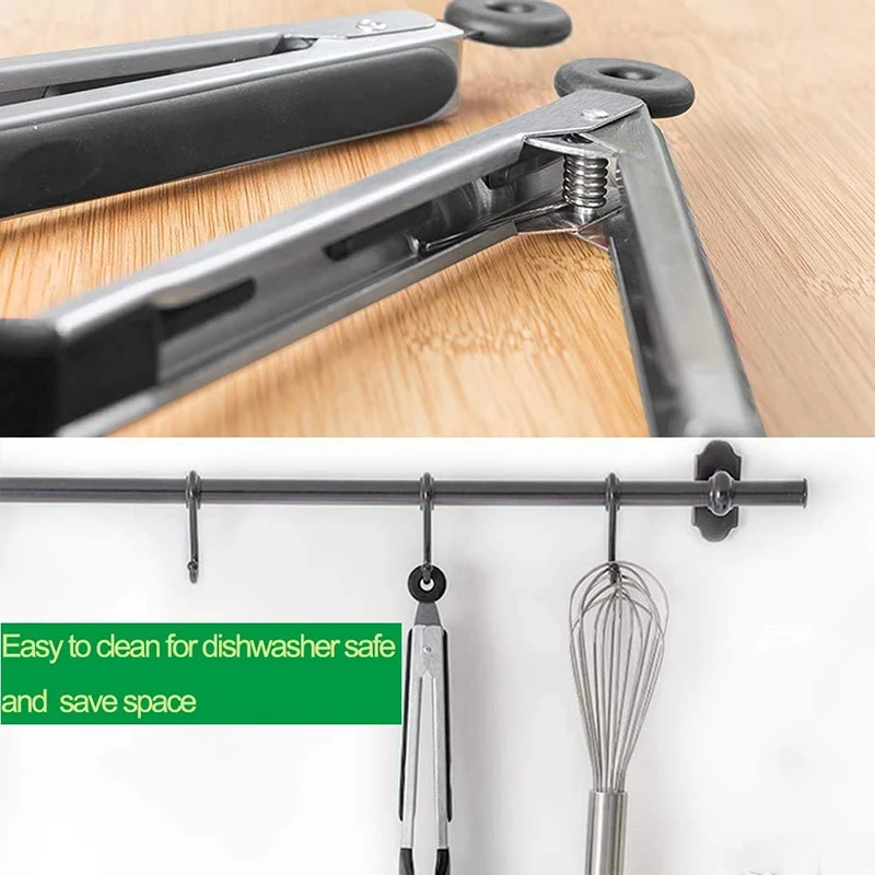

2 Pack Kitchen Tongs,Premium Stainless Steel Locking Cooking Tongs with Silicone Tips, Non-Slip Food Tongs for Cooking