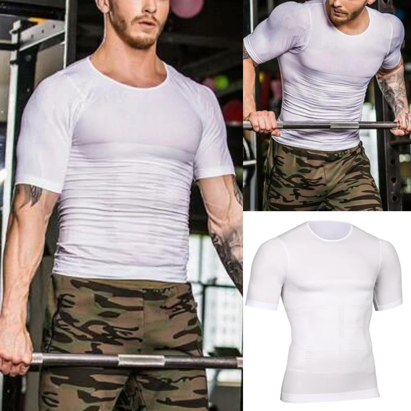 

Hot Men Body Shaper Slimming Long Sleeve T-Shirt Control Belly Corset Compression Body Building Fat Burning Workout Undershirts
