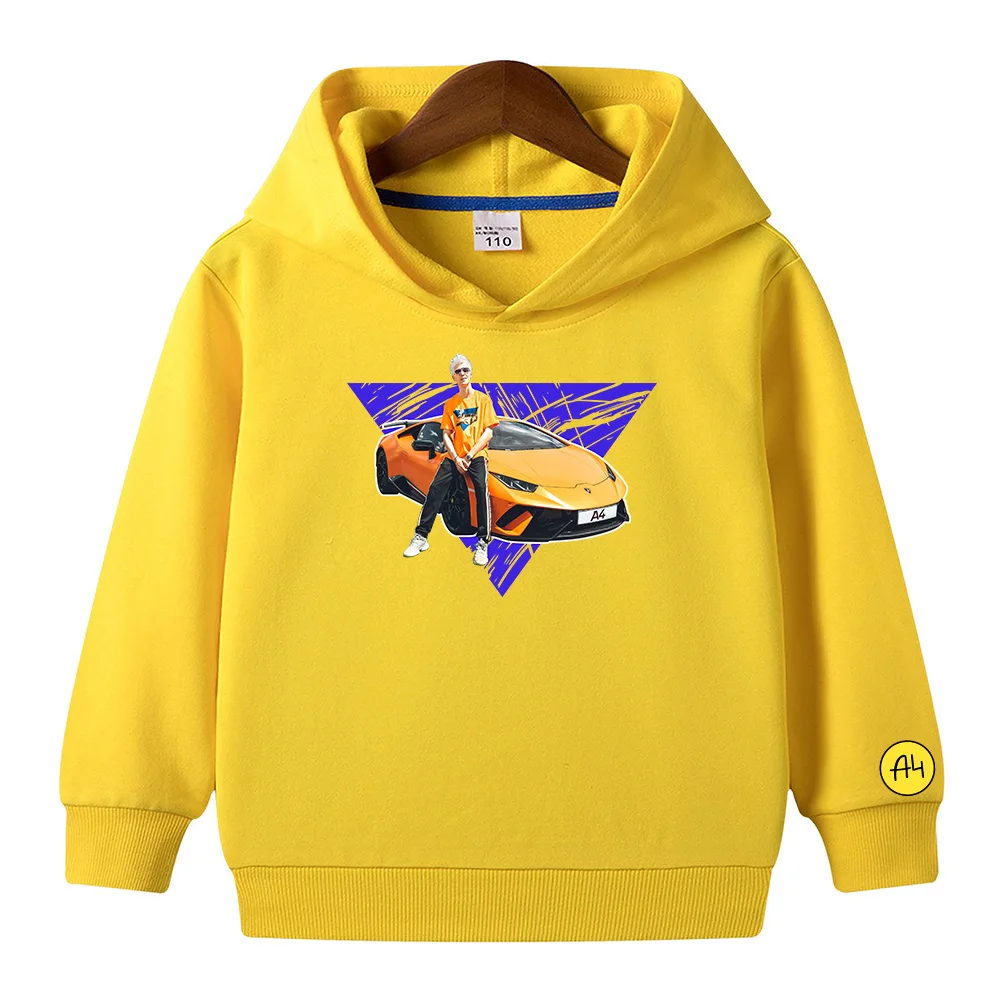 Merch A4 Lamba Print Children Hoodie 2021 Summer Thin Quality Boy Girl Baby Hooded Sweatshirts Casual Kids Clothing Sportswear