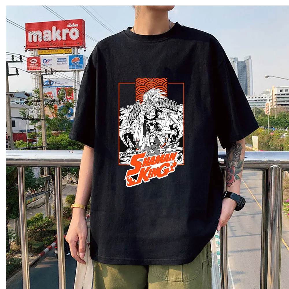 

2021 футболки для пары аниме Shaman King Yoh Asakura Amidamaru Высококачественная удобная футболка Топы на каждый день Летняя Повседневная Уличная одежда