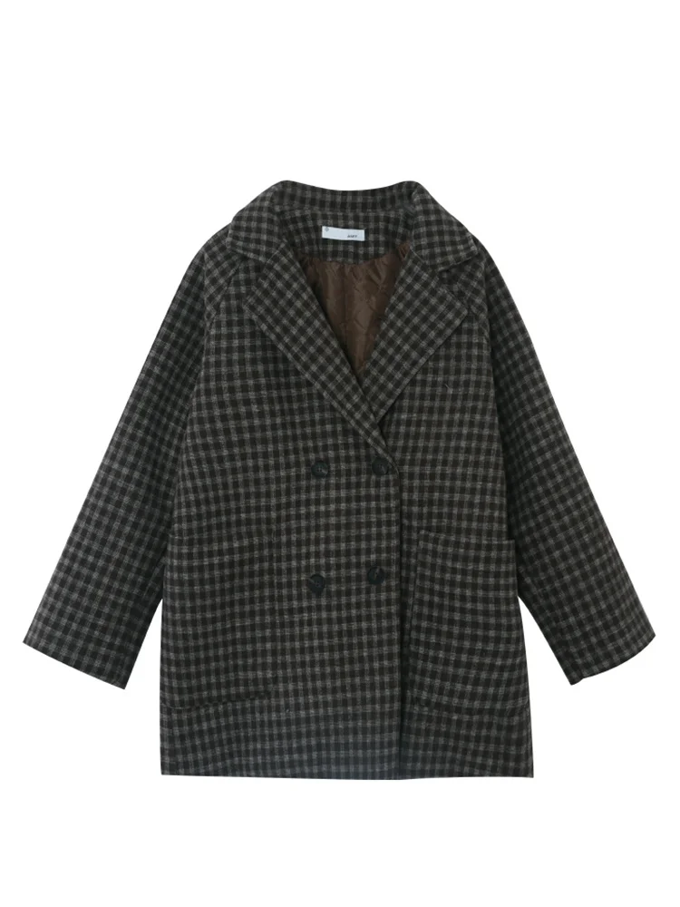 Женское шерстяное пальто Осень-зима 2021 стильное темпераментное Сетчатое