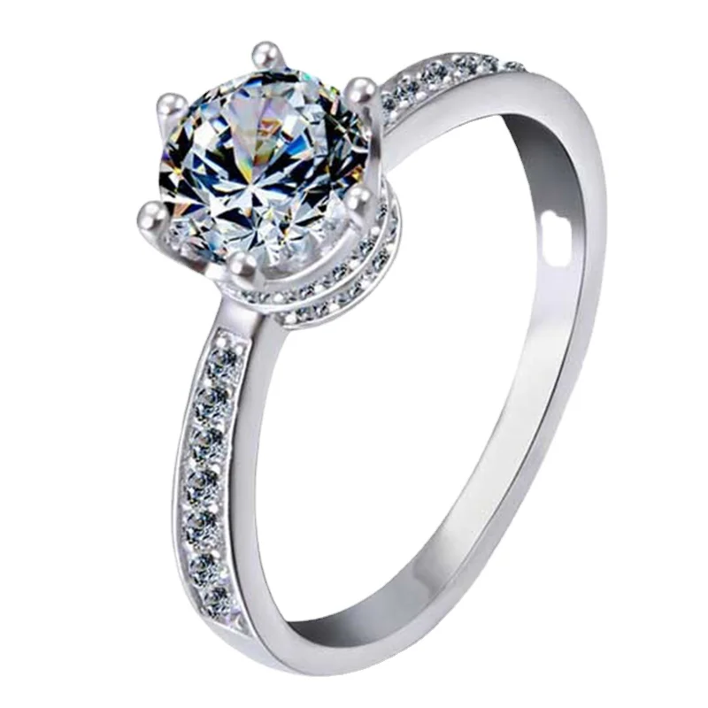 

Женское уникальное кольцо из серебра S925 пробы, роскошная Корона, изысканная элегантная Милая романтичная бижутерия для свадьбы, помолвки, в...