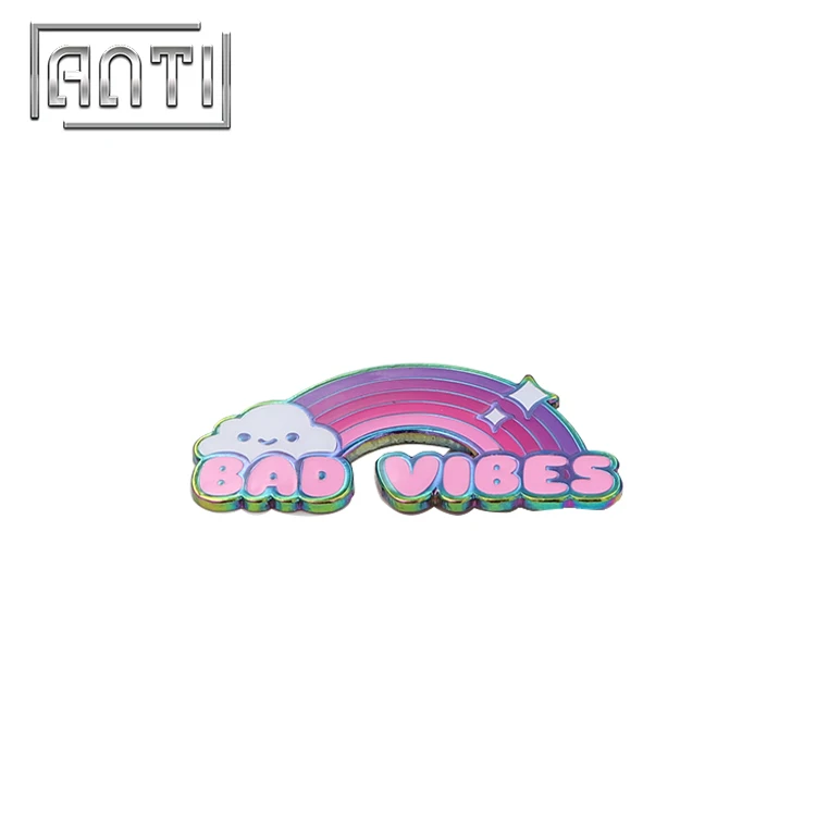 Пользовательские радужные металлические цветочные мягкие эмалевые нагрудные