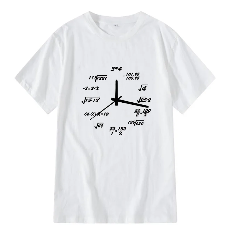 

Men's T-shirt Short Sleeve Clock Design Printing Men T Shirt Harajuku Shirt Men Clothing