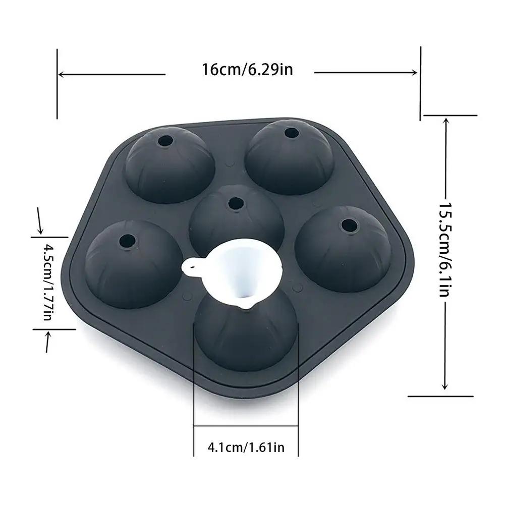 

Ice Tray Silicone Molds 6 Grid 3D Round Ice Molds Home Bar Party Use Round Ball Ice Cube Makers Kitchen DIY Ice Cream Moulds