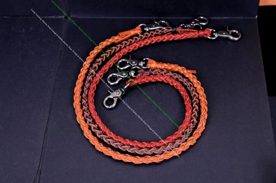 22 &quotтриггер Байкер Натуральная кожа ручной работы плетеный витой водитель