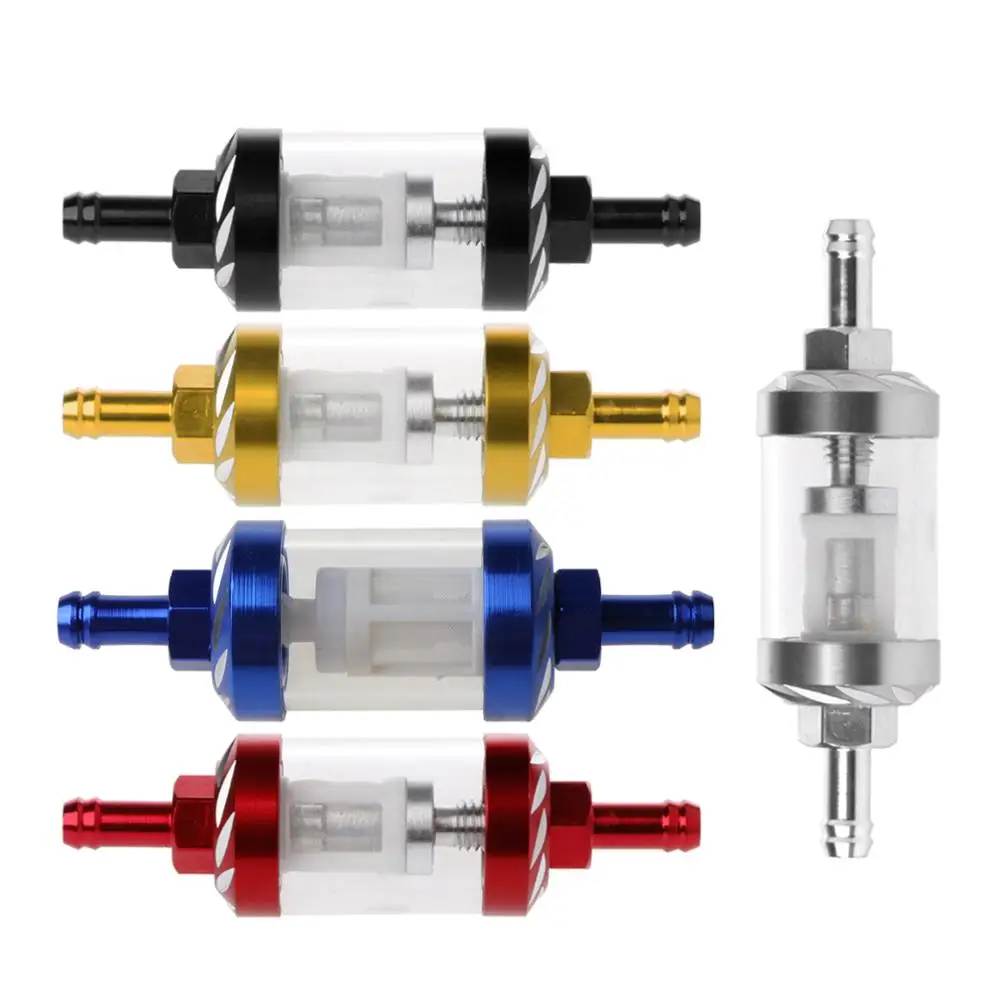 

CNC 8 мм газовый топливный фильтр для скутера Универсальный алюминиевый прозрачный для моторной грязи/Питера