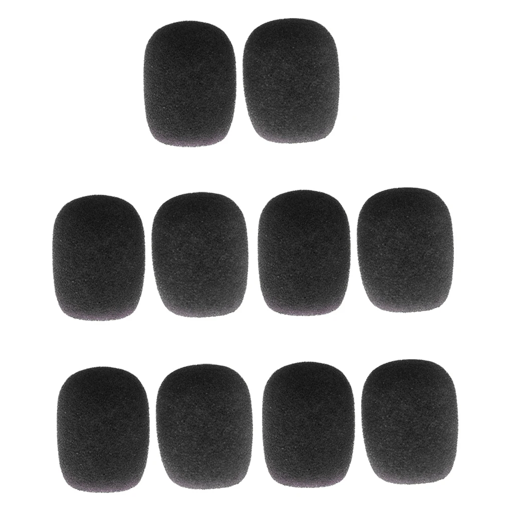 

10 Pieces Clip-on Headset Microphone Sponge Windscreen Wind Muff Mic Accessory