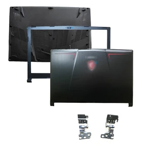 new for msi gp63 gp63vr laptop lcd back coverfront bezelhingesbottom case 3077c1a213hg017 3076p5a211 black free global shipping