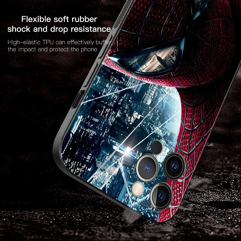 Чехол для телефона iPhone 13 12 11 Pro Max Mini XS XR X 7 8 Plus 6S 2020 черный чехол оболочка Чехлы Marvel