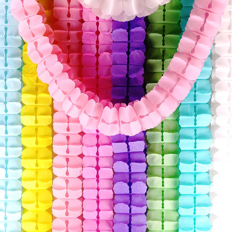 

3.6M Multicolor Four Leaf Clover Paper Tinsel Garlands for Baby Shower Wedding Birthday Party Home DIY Decoration Craft Supplies