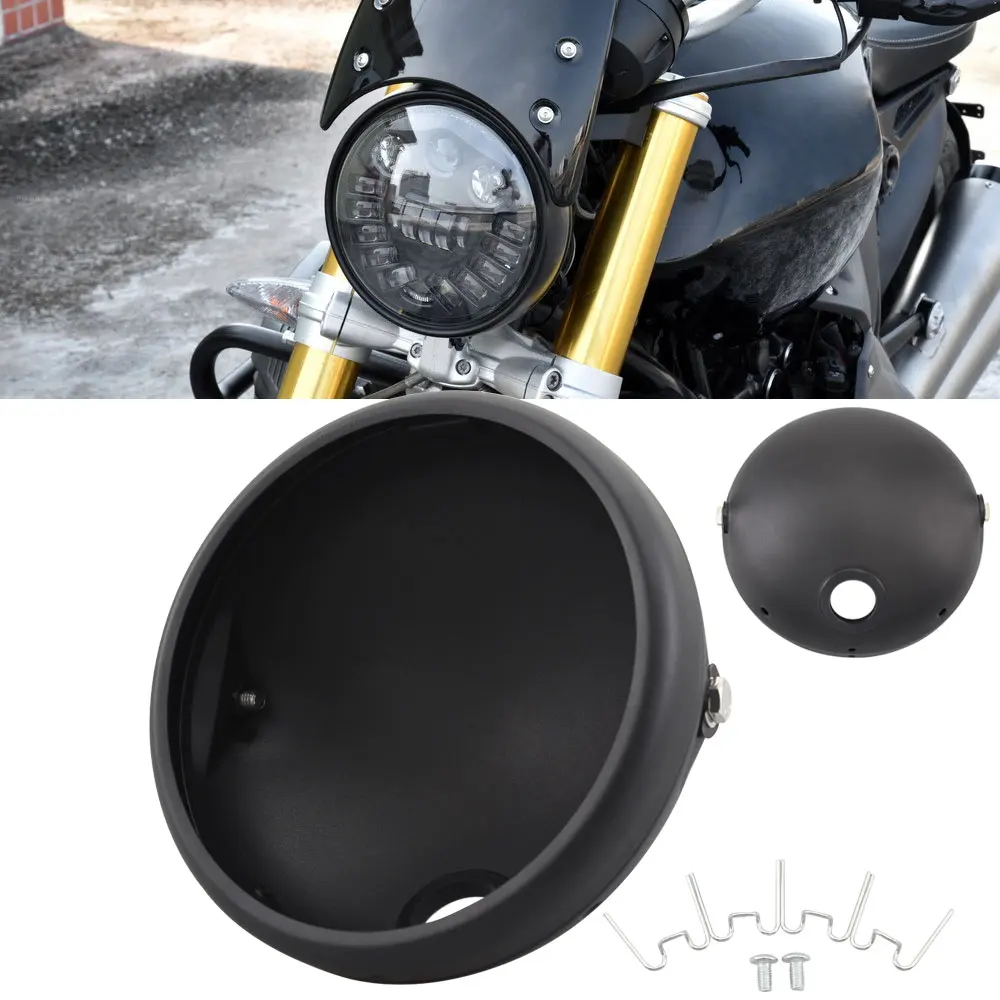 

Motorcycle 7" Chrome Headlight Housing Outside Shell LED HeadLamp Cover For Harley Honda Yamaha Suzuki Universal