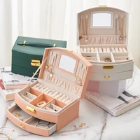makeup box vanity organizer rotating makeup organizer skrzynka na kosmetyki large capacity double drawer type jewelry box
