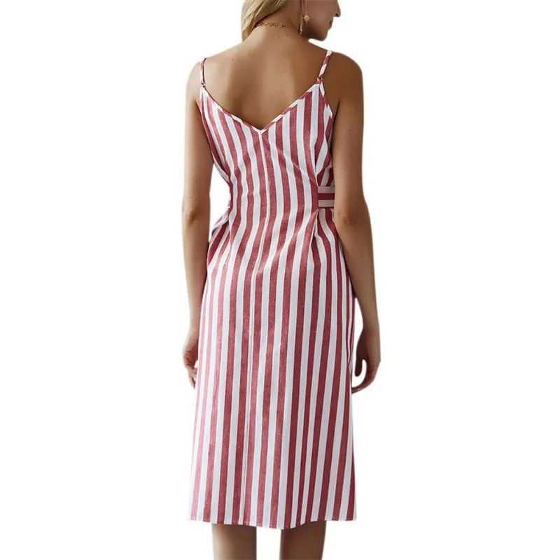 Для женщин Полосатое летнее платье элегантное с открытыми плечами сарафан