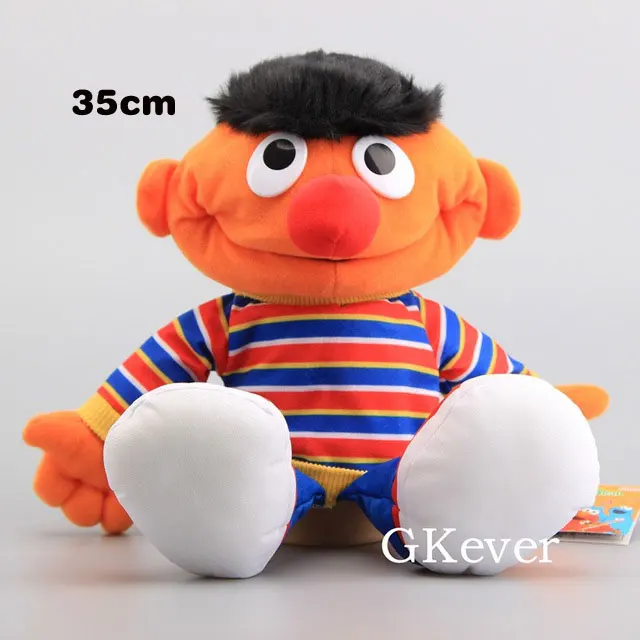 Ernie 35cm 21-40 см ручная кукла Улица Сезам плюшевые игрушки кукла Элмо Эрни Гровер Оскар Зои Берт мягкие кукольные игрушки для женщин и детей подарок на вечеринку - Цвет: Ernie 35cm