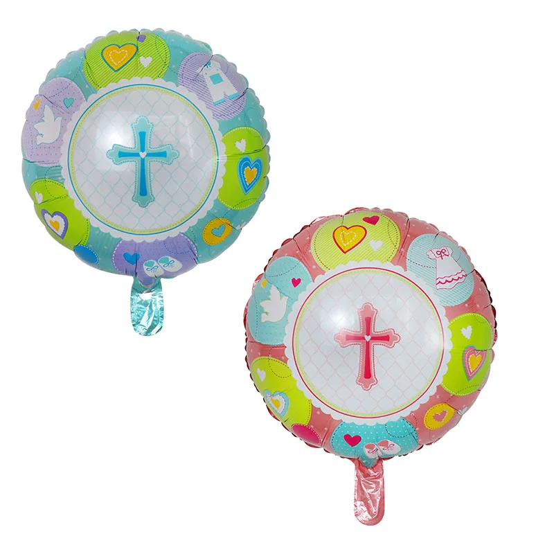 

50pcs 18inch Easter Cross Foil Helium Balloons Christening First Communion Eucharist Party Decoration Jesus Pentecost Air Globos