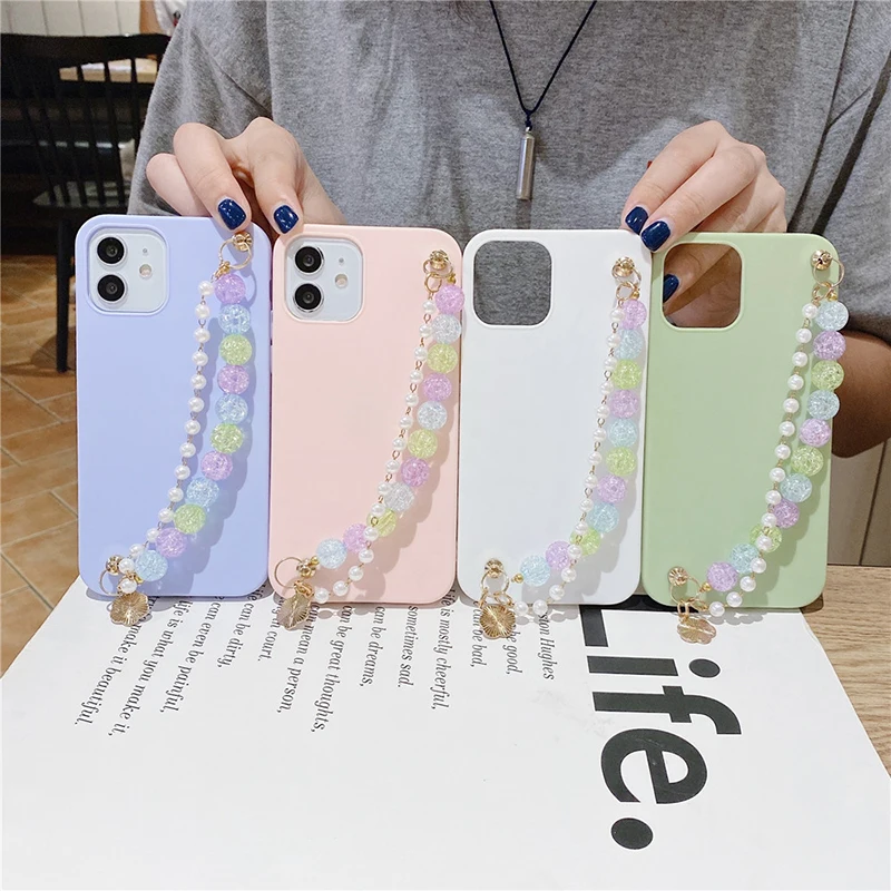 

Soft Silicone Case For Huawei P9 P40 P10 PLUS P50 P20 P30 PRO lite Nova 3E 4E 5i 2019 Bracelet Wrist Strap Chain Cute Candy Case
