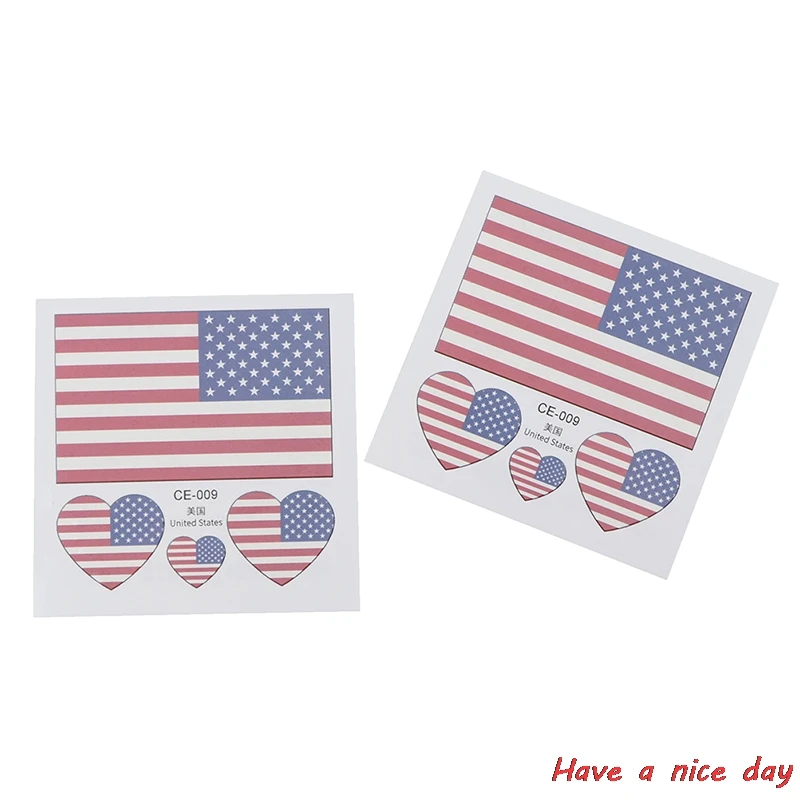 5 шт. 3D татуировки наклейки с флагами Национальный день сделай сам на День