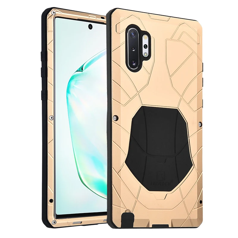 

IMATCH Daily Waterproof Case For Samsung Galaxy Note 10+ /Note 10 Plus Luxury Metal Silicone cover 360 Full Protection Cases