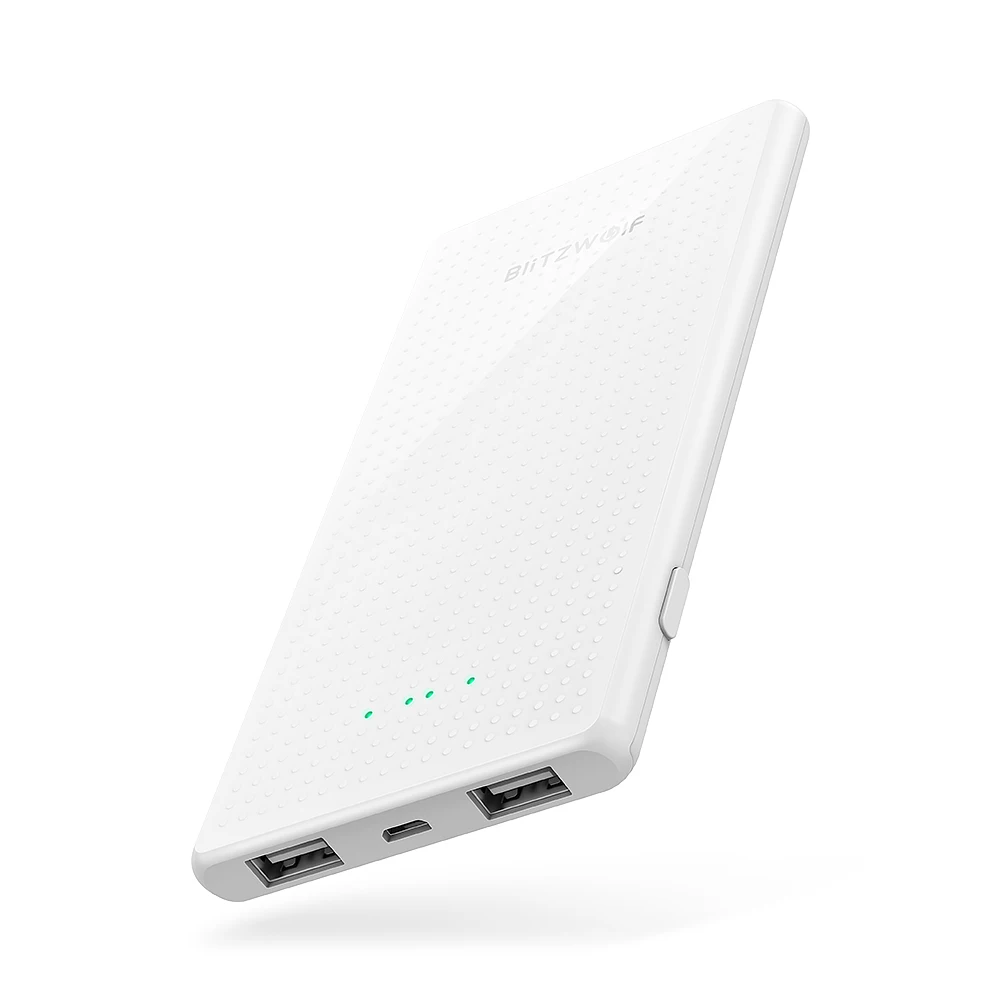 Белый BlitzWolf BW-P7 5000mAh тонкий дизайн USB банк питания для iPhone 11 Pro X XS Max 8 Plus для samsung S9/S9+ S8 Note 9-белый - Цвет: Белый
