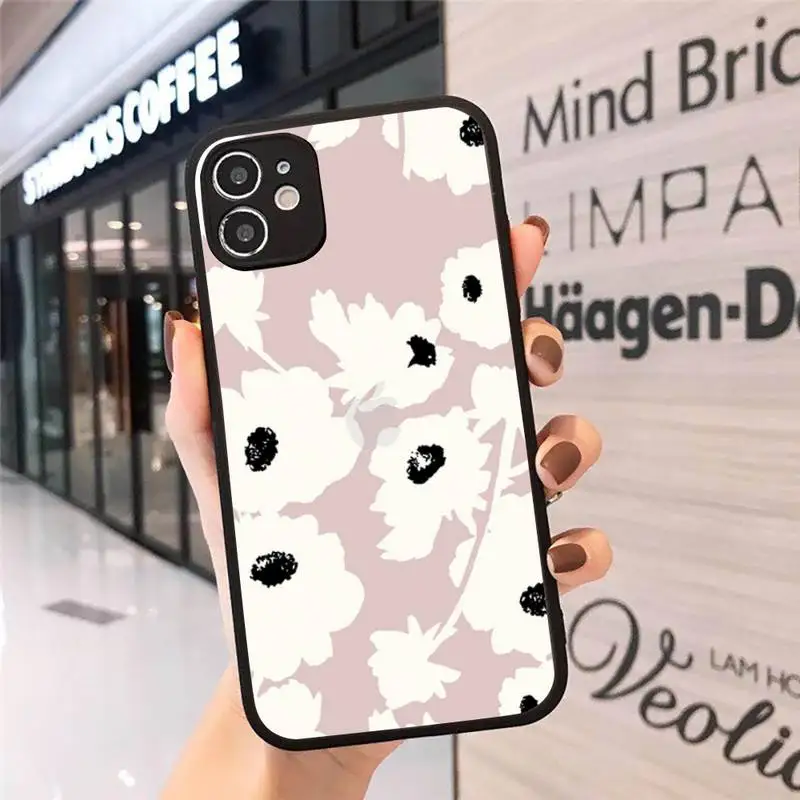 

Flowers beatuiful design Phone Cases Matte Transparent for iPhone 7 8 11 12 s mini pro X XS XR MAX Plus cover funda