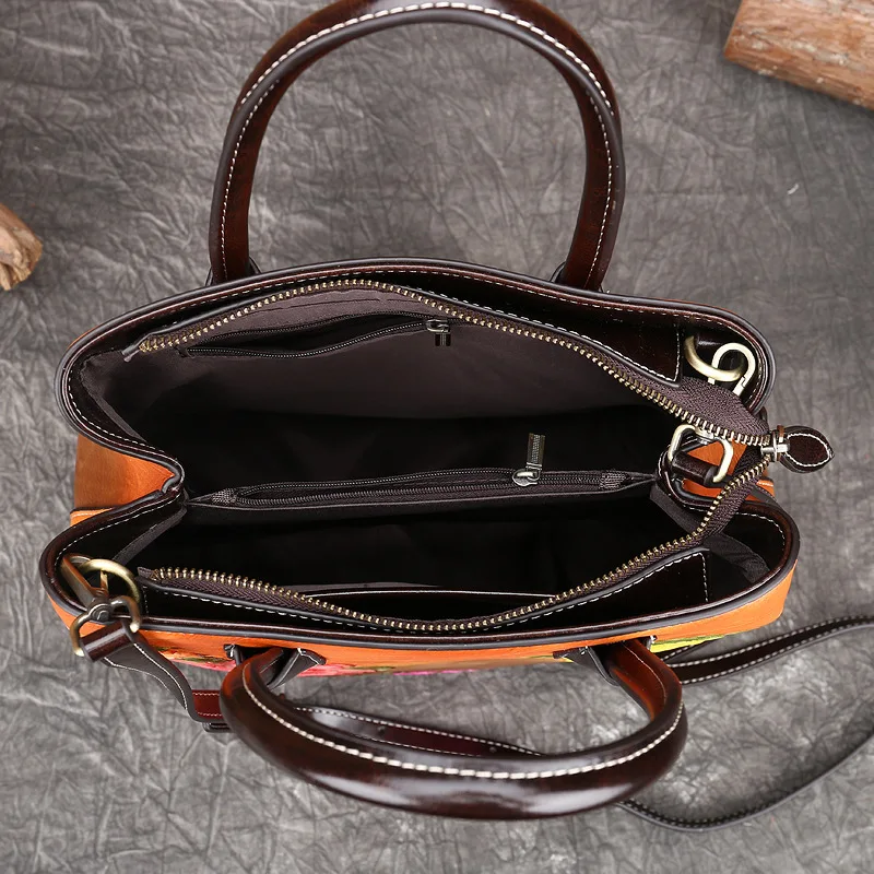 

MOTAORA Retro Women Bag Vintage Bucket Shoulder Bags For Women 2021 New Handmade Embossed Leather Handbag Floral Tote Bag Female