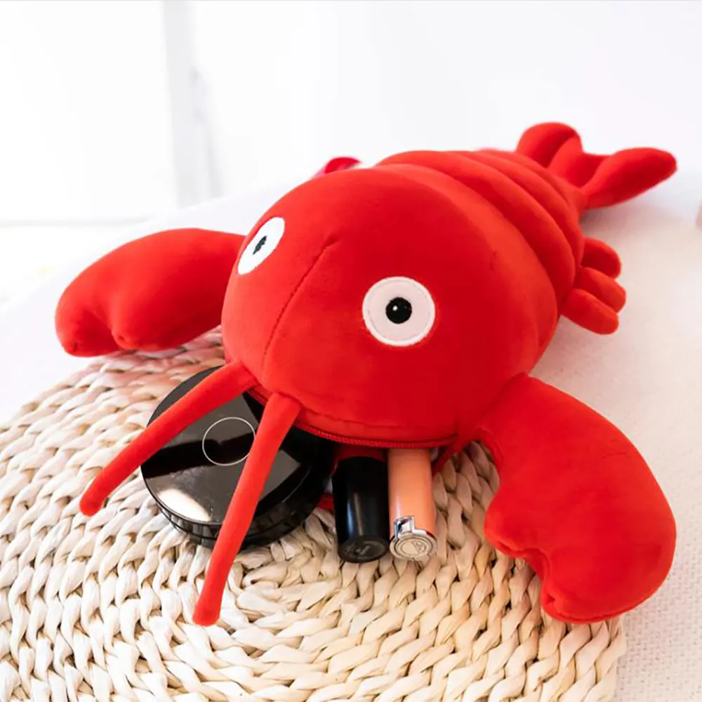 

Kids Cute Simulated Lobster Shape Plush Backpack Shoulder Bag Funny Toys Dolls Crossing Bag Messenger Bags Birthday Present