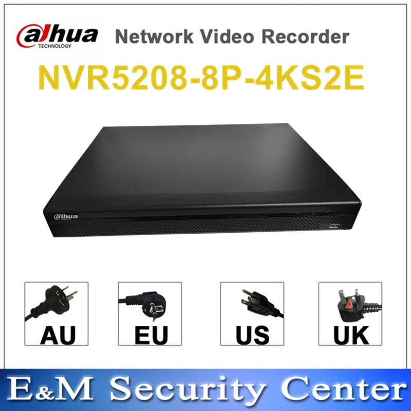 Оригинальная версия сетевого видеорегистратора Dahua английская NVR5208-8P-4KS2E