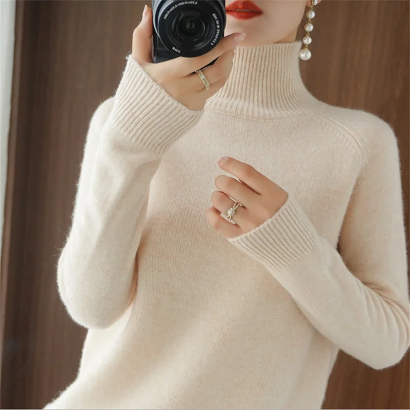 Кашемировый свитер-водолазка женский зимний кашемировый джемпер вязаный