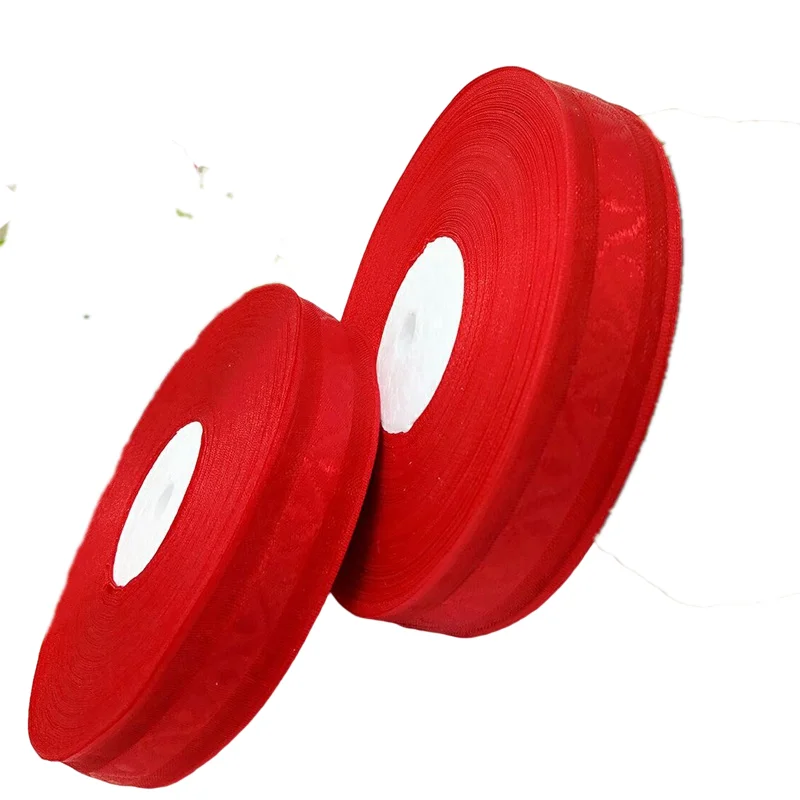 Красная жаккардовая пряжа Ширина 20 мм 1 рулон ширина 45 метров|organza ribbon|ribbon giftribbon